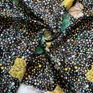 Yaprak Desenli Pamuk Viskon Kumaş 597