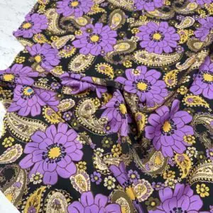 Şal Desenli İpek Saten Kumaş 142