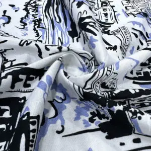 Grafiti Desenli Pamuk Poplin Kumaş 200