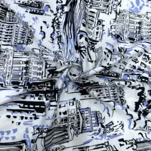 Grafiti Desenli Pamuk Poplin Kumaş 200