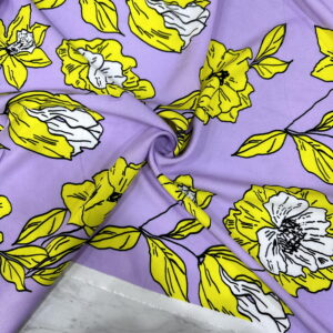 Sarı Gelincik Desenli Pamuk Viskon Kumaş 611