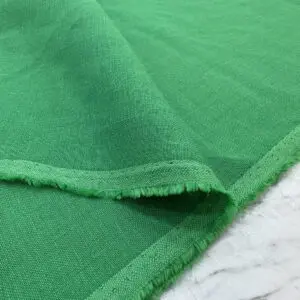 Çimen Yeşili Ham Keten Krep Kumaş 100