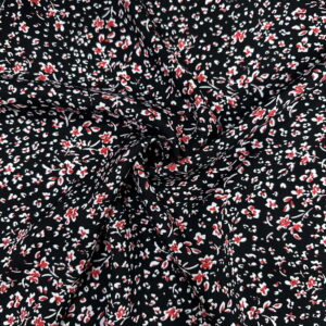 Siyah Çıtır Desenli Pamuk Viskon Kumaş 620