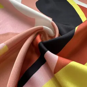 Rengarenk Desenli İpek Saten Kumaş 143