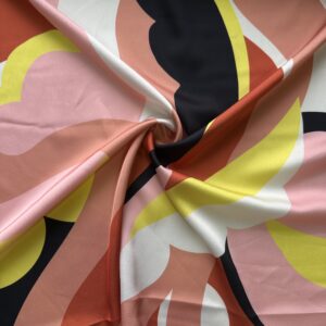 Rengarenk Desenli İpek Saten Kumaş 143