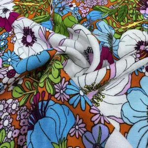 Çok Renkli Pamuk Viskon Kumaş 629