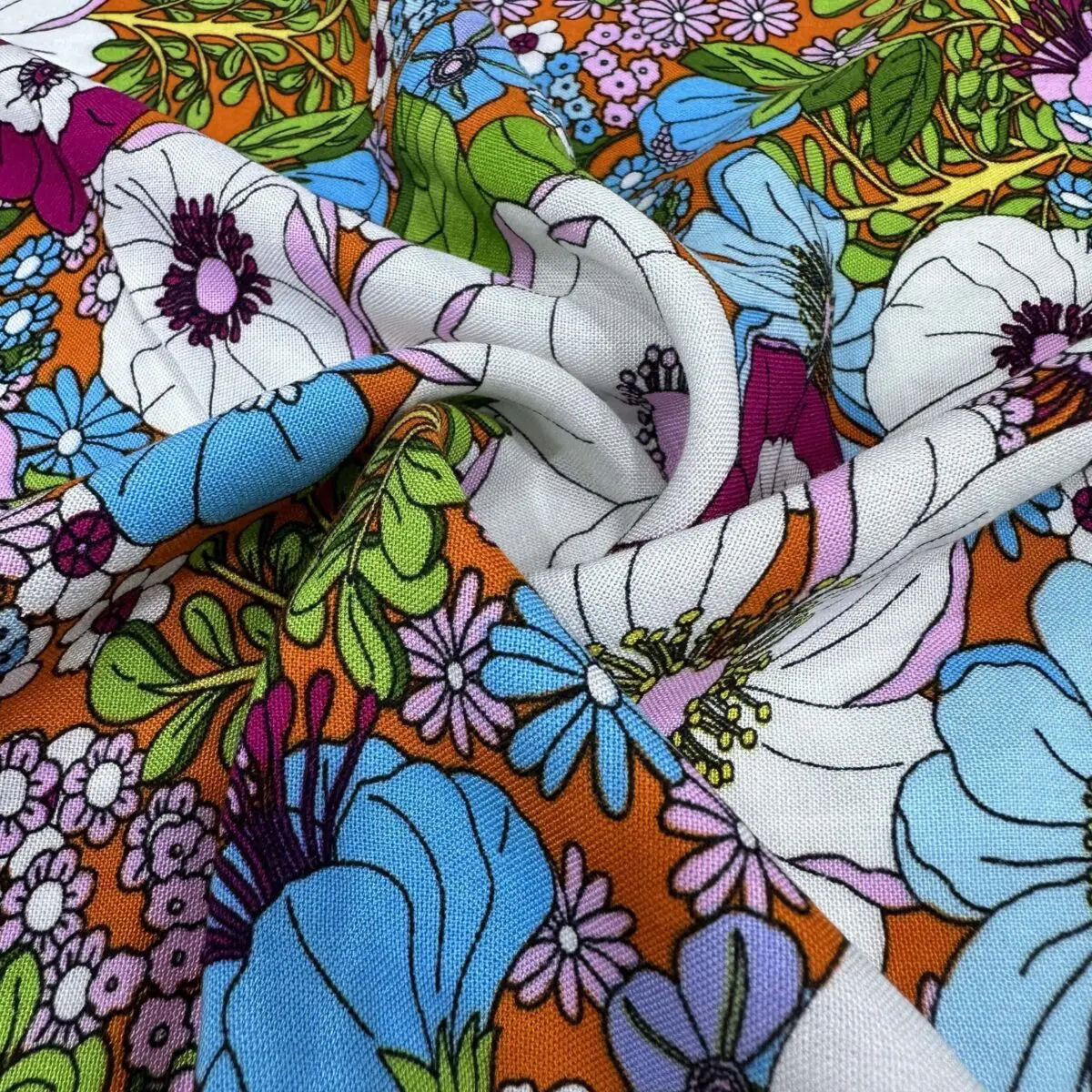 Çok Renkli Pamuk Viskon Kumaş 629