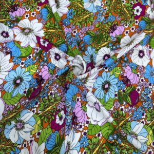 Çok Renkli Pamuk Viskon Kumaş 629