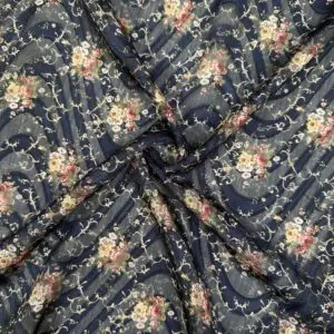 Çiçek Desenli Şifon Kumaş 183