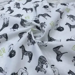 Hayvan Motifli Poplin Kumaş 204