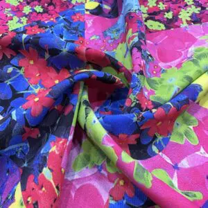 Çiçek Desenli Krep Kumaş 116