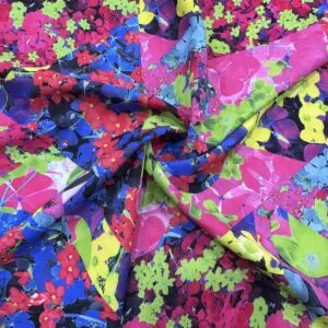 Çiçek Desenli Krep Kumaş 116