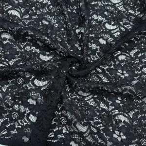 Pullu Siyah Dantel 59