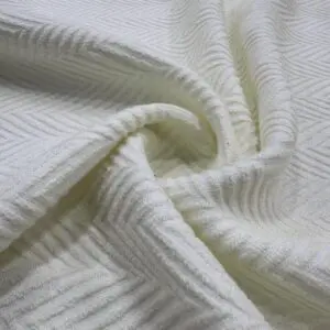 Ekru Simli Brokar Kumaş 06