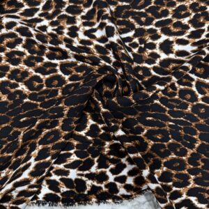 Leopar Desen Pamuk Viskon