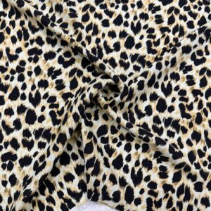 Leopar Desen Pamuk Viskon