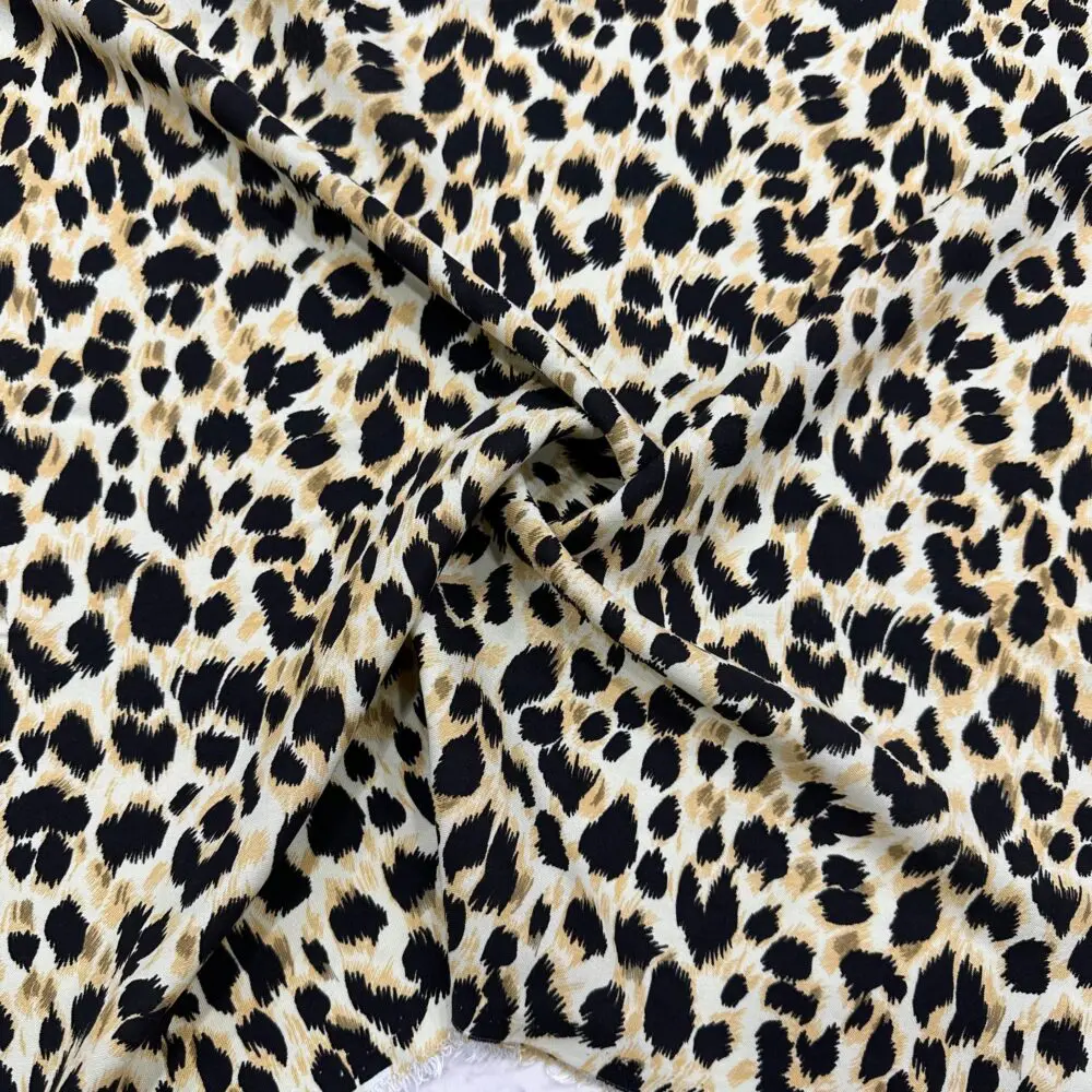 Leopar Desen Pamuk Viskon