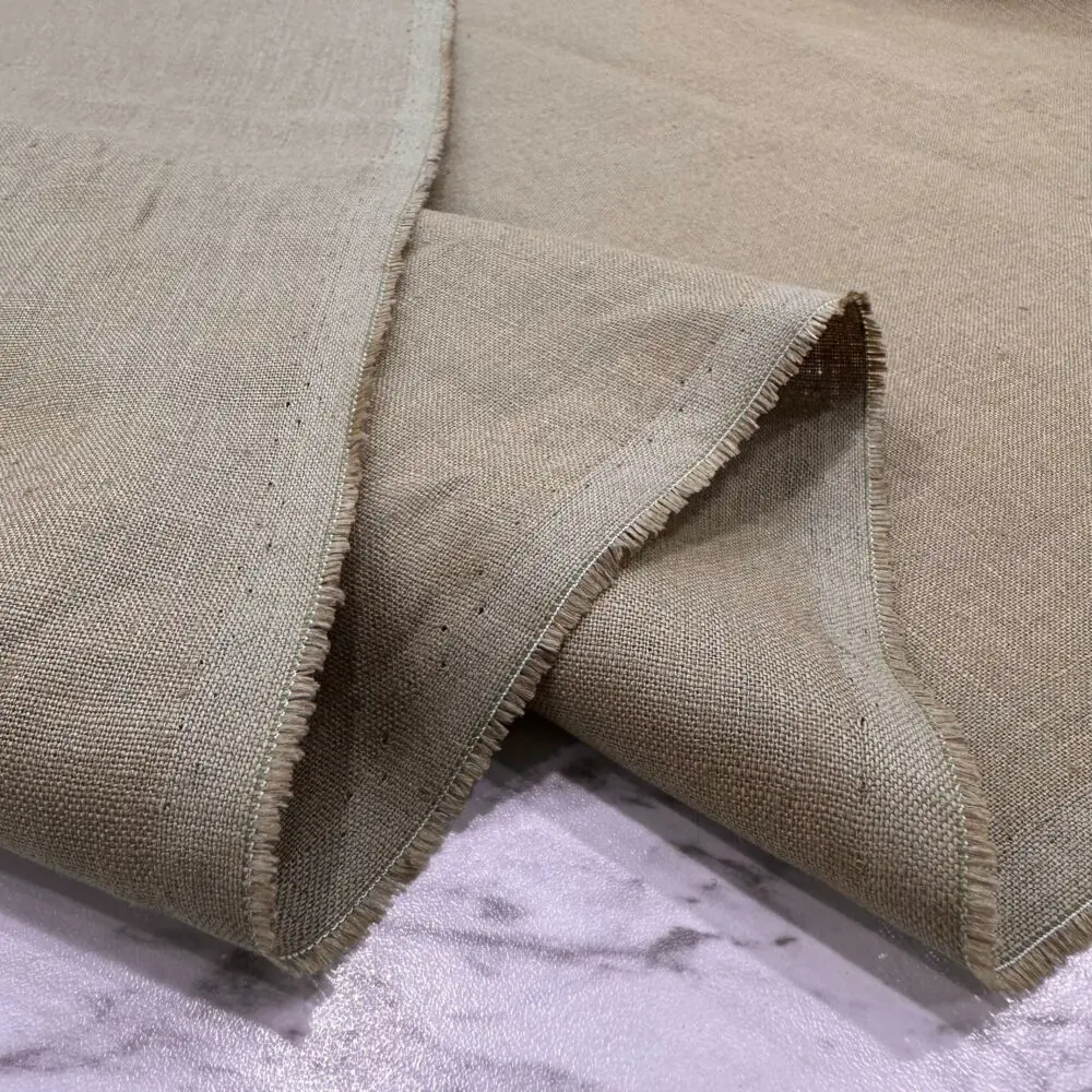 Camel Renk Ham Keten Kumaş