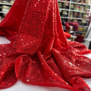 Kırmızı Zara Payet Kumaş