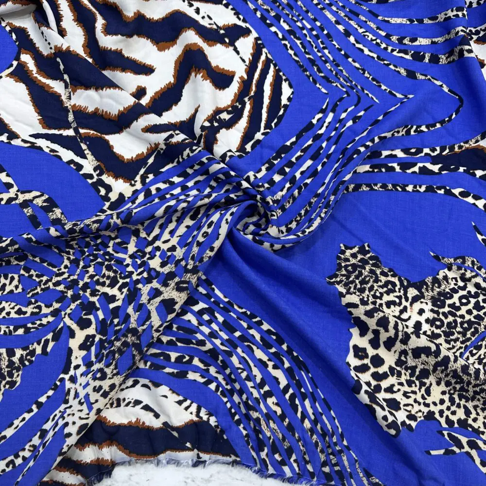 Leopar Desen Pamuk Viskon Kumaş