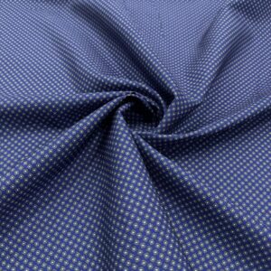 Mavi Küçük Desenli Pamuk Poplin Kumaş