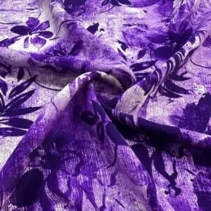 Mor Çiçek Desen Pamuk Viskon Kumaş