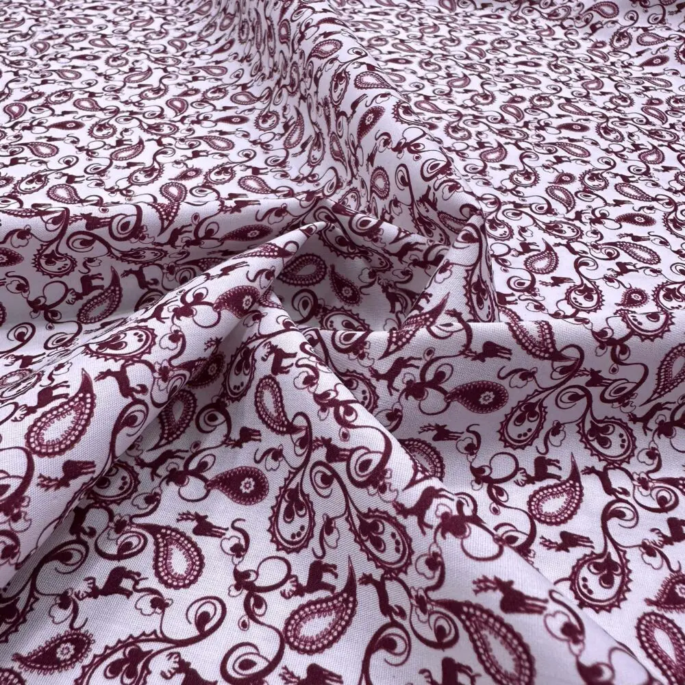 Pembe Etro Desen Pamuk Poplin Kumaş