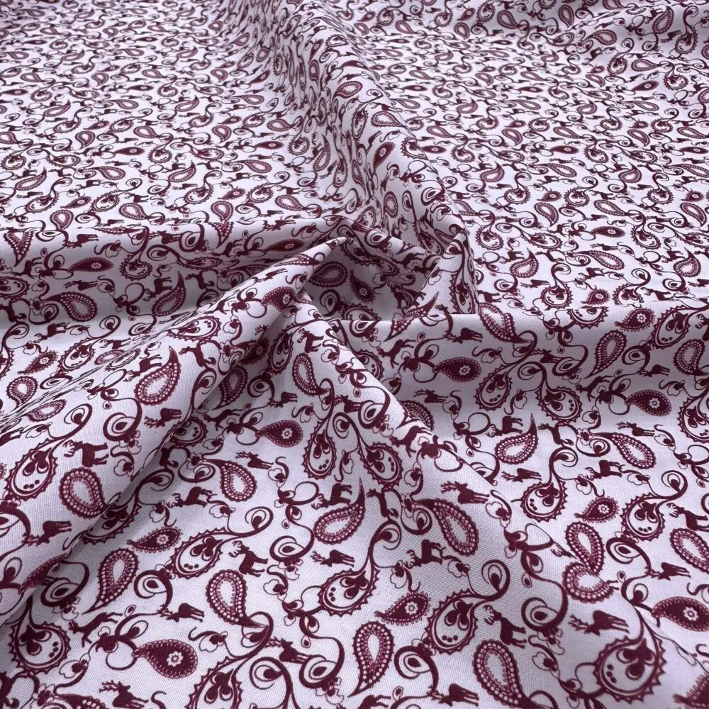 Pembe Etro Desen Pamuk Poplin Kumaş