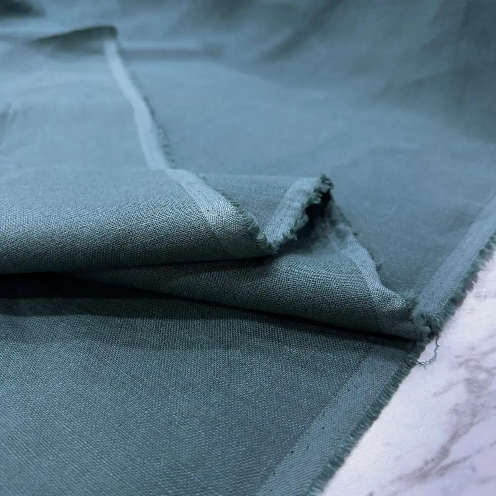 Petrol Yeşili Ham Keten Kumaş