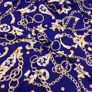 Versace Gold Zincir Desen Jorjet Krep Kumaş Versace Gold Zincir Desen Jorjet Krep Kumaş