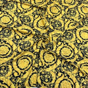 Versace Marka Sarı Jorjet Krep Kumaş
