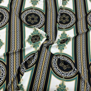 Versace Siyah Jorjet Krep Kumaş