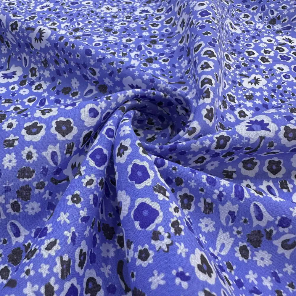 Mavi Çıtır Desen Vual Kumaş