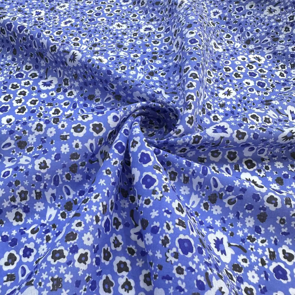 Mavi Çıtır Desen Vual Kumaş