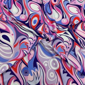 Pembe Ebru Desen Özel Tasarım Jorjet Krep Kumaş Pembe Ebru Desen Özel Tasarım Jorjet Krep Kumaş