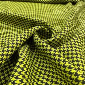 Sarı Kazayağı Desen Flanel Kumaş