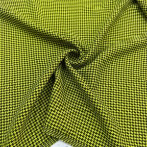 Sarı Kazayağı Desen Flanel Kumaş