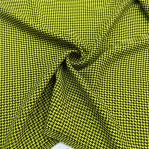 Sarı Kazayağı Desen Flanel Kumaş