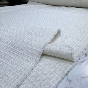 Sim Detaylı Ekru Şanel Kumaş