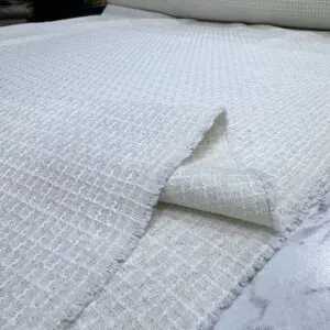 Sim Detaylı Ekru Şanel Kumaş