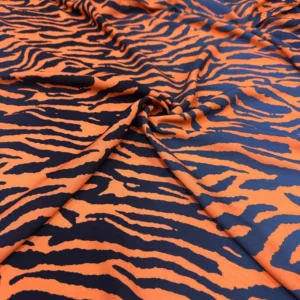 Renkli Zebra Desenli Viskon