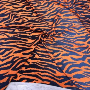 Renkli Zebra Desenli Viskon