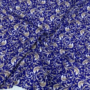 Mavi Desenli Viskon Kumaş