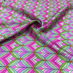 Renkli Desenli Saten