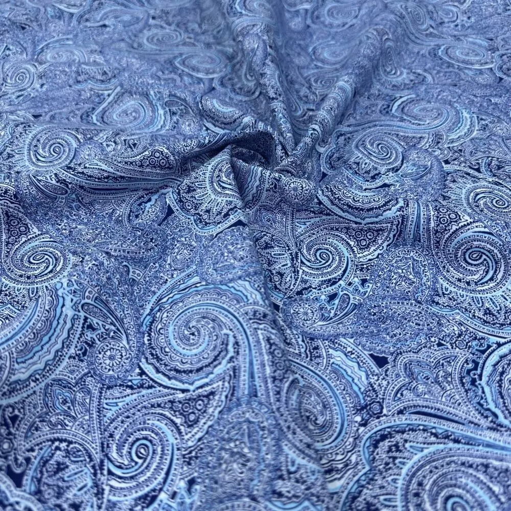 Retro Desen Pamuk Poplin Kumaş