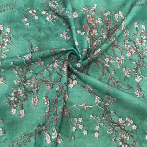 Sakura Desen Özel Tasarım Keten Kumaş