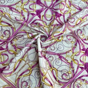 Zincir Desen Özel Tasarım Keten Kumaş