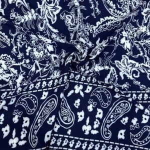 Eteği Su Desenli Viskon Kumaş