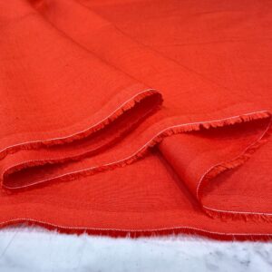 Nar Çiçeği Renk Ham Keten Kumaş