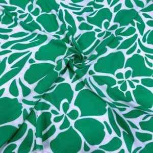 Yeşil Desenli Viskon Kumaş